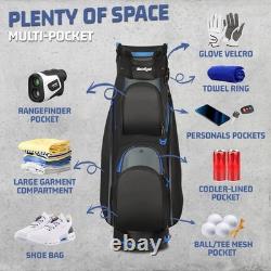 Beutyal 15-Way Organizer Golf Cart Bag Lightweight Club Bags with Rain Cover