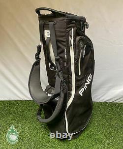 Black Ping Hoofer Golf Cart/Carry Stand Bag 5-Way Divided With Straps & Rainhood
