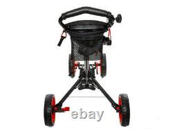 Brand New Fast Fold 9.0 4 Wheel Golf Push and Pull Cart Black/Red FREE SHIPPING