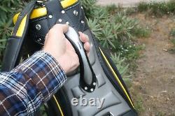 Bridgestone Used Professional Golf Bag Caddie with Rain Hood Black Yellow Staff