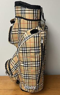 Burberry Designer 14-Way Golf Cart Bag Nova Check Unisex with Rain Hood/Ball Case