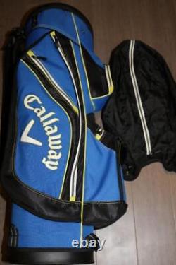 CALLAWAY GOLF 14 WAY CART GOLF BAG BRIGHT BLUE LIME BLACK With RAIN COVER NICE