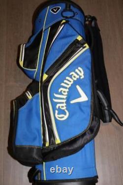 CALLAWAY GOLF 14 WAY CART GOLF BAG BRIGHT BLUE LIME BLACK With RAIN COVER NICE