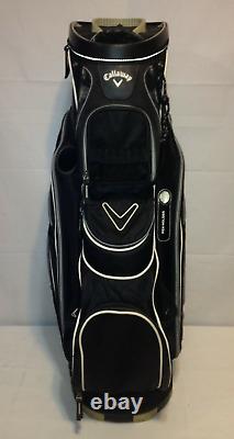 CALLAWAY Golf Cart Bag Black /Gray 14 + 1 Umbrella Slot Dividers w Cooler Pocket