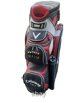 CALLAWAY Golf ORG 14 Blue 14 Way Divider Cart Bag with Cooler Pocket + Rain Jacket
