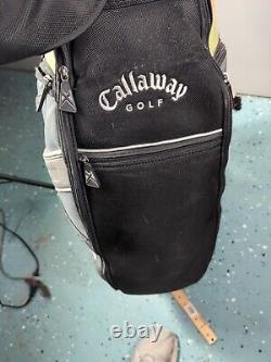 CALLAWAY Hyper X Series 10-Way Golf Club Cart Bag Black Silver Green, Rain Cover