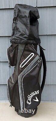 Callaway 14-Way Cart Golf Bag Black/Gray/White with Cover Never Used On Course