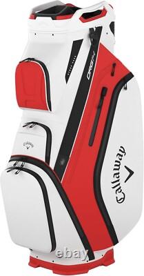 Callaway 2024 ORG 14 Golf Cart Bag NEW 14 Way Top White Fire Red