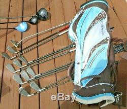 Callaway, Cobra, Tour Edge, TaylorMade. Women's Full 14 Golf Club Set & Cart Bag