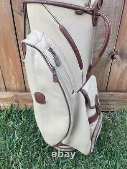 Callaway Cream Colored Leather 7 Way Staff/Cart Bag? Designer Callaway Bag