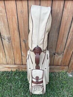 Callaway Cream Colored Leather 7 Way Staff/Cart Bag? Designer Callaway Bag