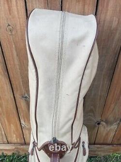 Callaway Cream Colored Leather 7 Way Staff/Cart Bag? Designer Callaway Bag