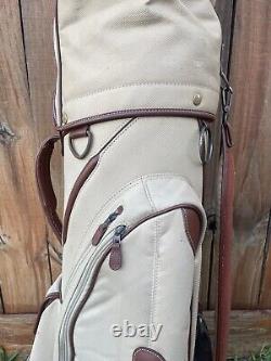 Callaway Cream Colored Leather 7 Way Staff/Cart Bag? Designer Callaway Bag