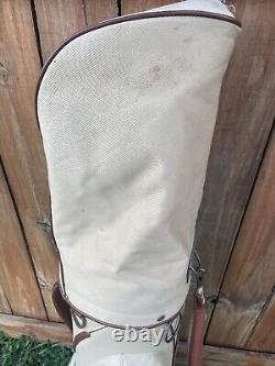 Callaway Cream Colored Leather 7 Way Staff/Cart Bag? Designer Callaway Bag