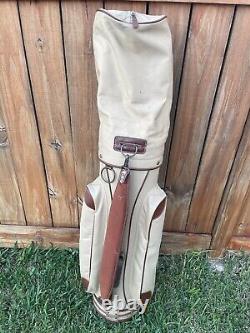 Callaway Cream Colored Leather 7 Way Staff/Cart Bag? Designer Callaway Bag