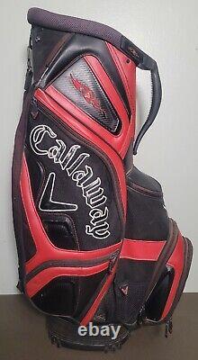 Callaway Diablo Edge ORG 14 Cart Trolley Golf Bag Black Red Leather