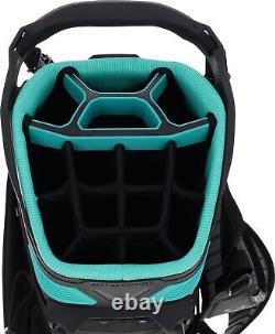 Callaway Fairway 14 2024 No Logo Charcoal Black Plaid Teal Stand Golf Bag