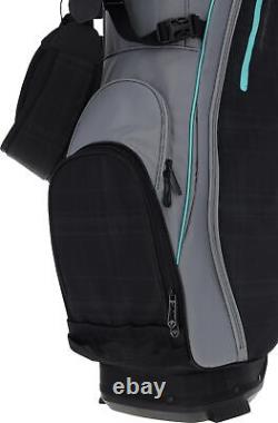 Callaway Fairway 14 2024 No Logo Charcoal Black Plaid Teal Stand Golf Bag