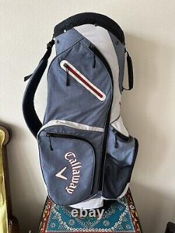 Callaway Golf Cart Bag 14-Way Blue Red White Lightweight 8 Pockets EXCELLENT