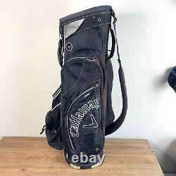 Callaway Golf Cart Carry Bag Black 7 Way Divider 7 Pockets Rain Cover Cooler