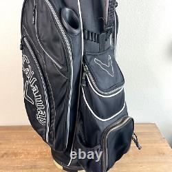 Callaway Golf Cart Carry Bag Black 7 Way Divider 7 Pockets Rain Cover Cooler