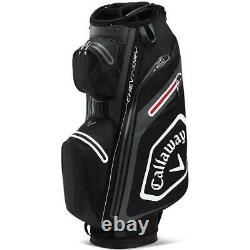 Callaway Golf Chev 14 DRY Waterproof Golf Cart Bag in BLK/WHT/Charcoal 2021 B/N