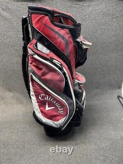 Callaway ORG 14 Golf Bag Cart Bag Red Black White Rain Cover 14 Way Divider