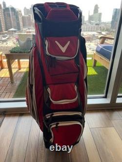 Callaway ORG 14 Red Black White Cart Bag 14 Way Dividers Club Strap Golf Bag