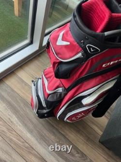 Callaway ORG 14 Red Black White Cart Bag 14 Way Dividers Club Strap Golf Bag