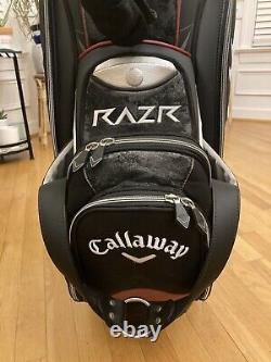 Callaway RAZR Tour Staff / Cart Golf Bag (Black / Red / White) With Rain Cover