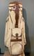 Callaway Retro Vintage Rare Khaki 7-way Premium Cart Carry Leather Trim Golf Bag