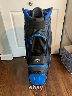 Callaway Reva Cart Bag Black Blue 14-Way Divide Single Strap Golf Bag New No Tag