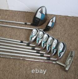 Callaway Solaire Women's Golf Club Set Driver Wood Iron Putter with Cart Bag RH