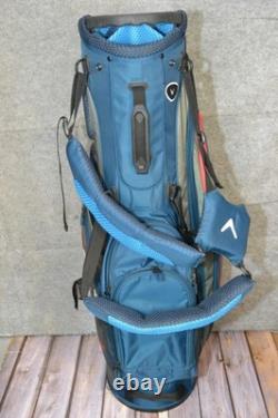 Callaway XR Golf Bag 7-Way Divider Blue Stand Cart Mens Large Carry With Rain Hood