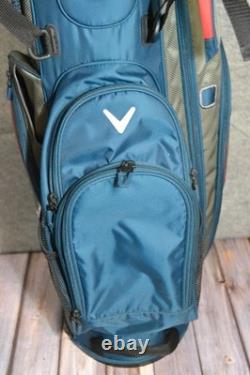 Callaway XR Golf Bag 7-Way Divider Blue Stand Cart Mens Large Carry With Rain Hood