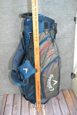 Callaway XR Golf Bag 7-Way Divider Blue Stand Cart Mens Large Carry With Rain Hood