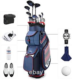 Cart Golf Bag 14 Way Divider Golf Push Cart Bag for Men Cart Bags with Cooler, B