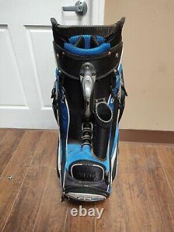 Cleveland Golf 14 Divider Golf Cart Bag Black/Blue/White w Raincover