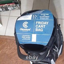 Cleveland Golf CG Friday Cart Bag 14 way with3 Handles, Black & White. New