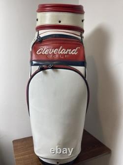 Cleveland Golf Tour Staff Bag White Red Blue 9.5 Pro Cart Caddy USA Colors