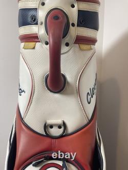 Cleveland Golf Tour Staff Bag White Red Blue 9.5 Pro Cart Caddy USA Colors