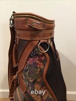 Coach Collection Daiwa Leather & Flower Tapestry Golf Cart Bag with Head Covers