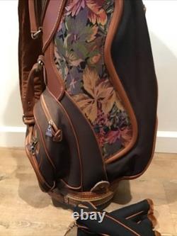 Coach Collection Daiwa Leather & Flower Tapestry Golf Cart Bag with Head Covers