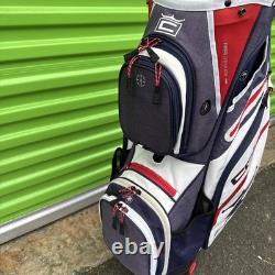 Cobra 14 Way Golf Cart Bag With Padded Shoulder Strap Dark Blue White & Red Trim
