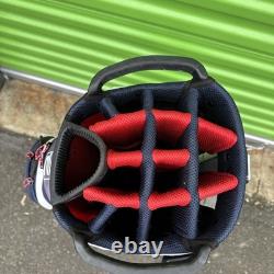 Cobra 14 Way Golf Cart Bag With Padded Shoulder Strap Dark Blue White & Red Trim