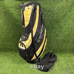 Cobra Cart Golf Bag? With 5-Way Dividers Black And Yellow With Rain Cover