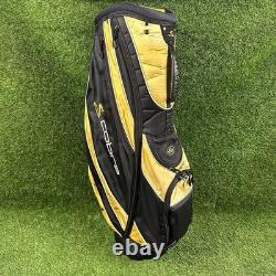 Cobra Cart Golf Bag? With 5-Way Dividers Black And Yellow With Rain Cover