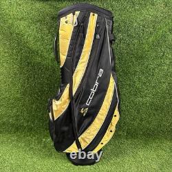 Cobra Cart Golf Bag? With 5-Way Dividers Black And Yellow With Rain Cover