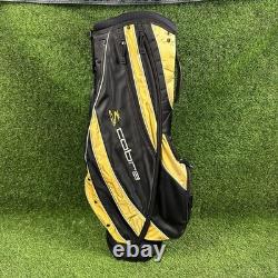 Cobra Cart Golf Bag? With 5-Way Dividers Black And Yellow With Rain Cover