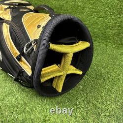 Cobra Cart Golf Bag? With 5-Way Dividers Black And Yellow With Rain Cover